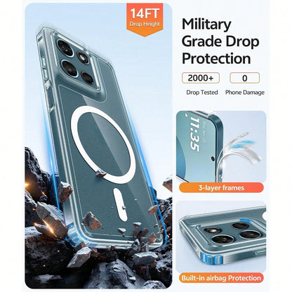 Magnetic Shockproof Transparent Acrylic Wireless Charging Phone Case For G(2025) 5G G(2026) 5G G34 G86 G45 Edge 50 60 Stylus Edge 50 Pro Stylus 5G