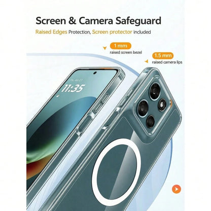 Magnetic Shockproof Transparent Acrylic Wireless Charging Phone Case For G(2025) 5G G(2026) 5G G34 G86 G45 Edge 50 60 Stylus Edge 50 Pro Stylus 5G