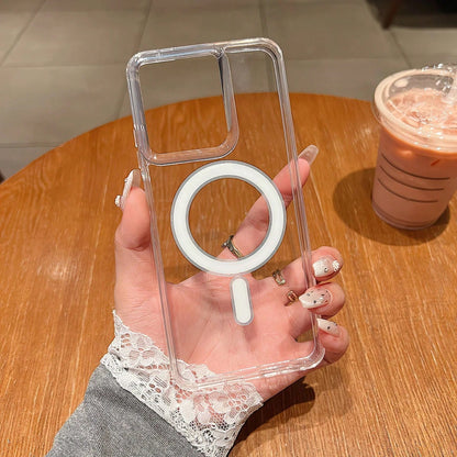 Magnetic Shockproof Transparent Acrylic Wireless Charging Phone Case For G(2025) 5G G(2026) 5G G34 G86 G45 Edge 50 60 Stylus Edge 50 Pro Stylus 5G