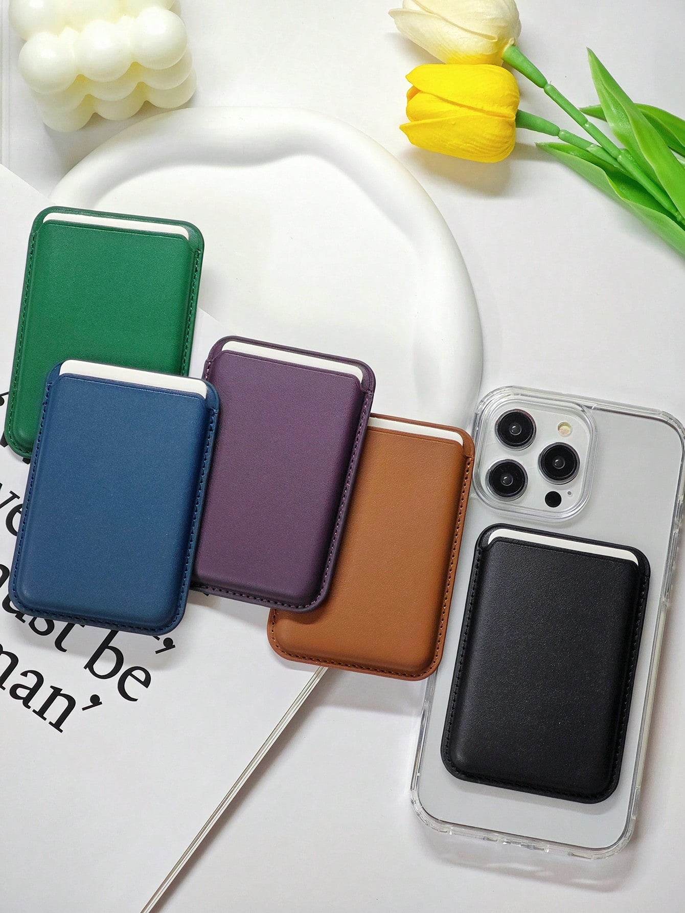 Magnetic Wallet Case Compatible With IPhone 12 13 14 15 16 17 Pro Max Plus Mini, Magnetic Card Holder Accessories
