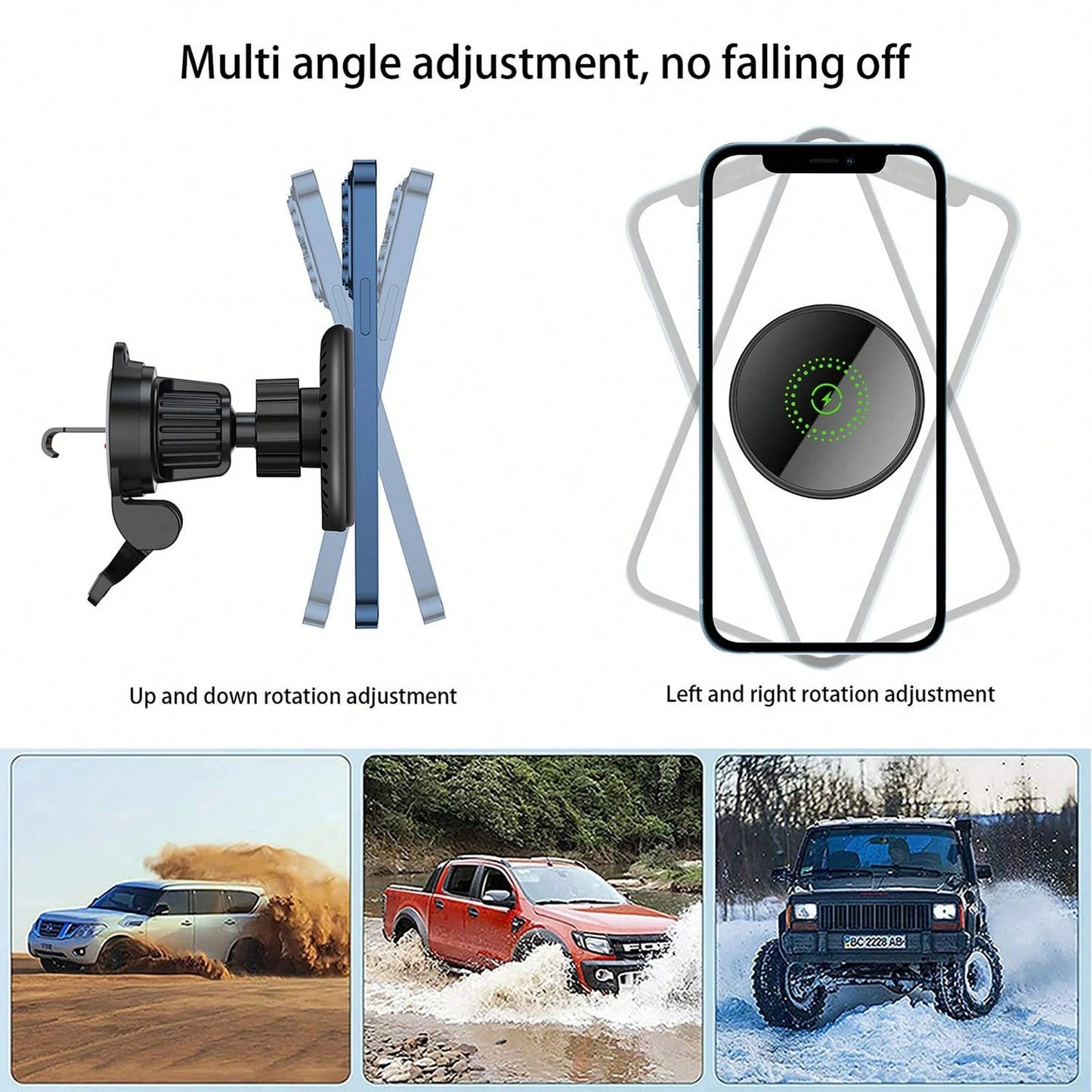 Magnetic Wireless Car Charger, 2 In 1 Fast Charging Magnetic Car Charger Mount Phone Holder Compatible With IPhone 17 16 15 14 13 12 Pro Max/Plus/Mini Car Accessories