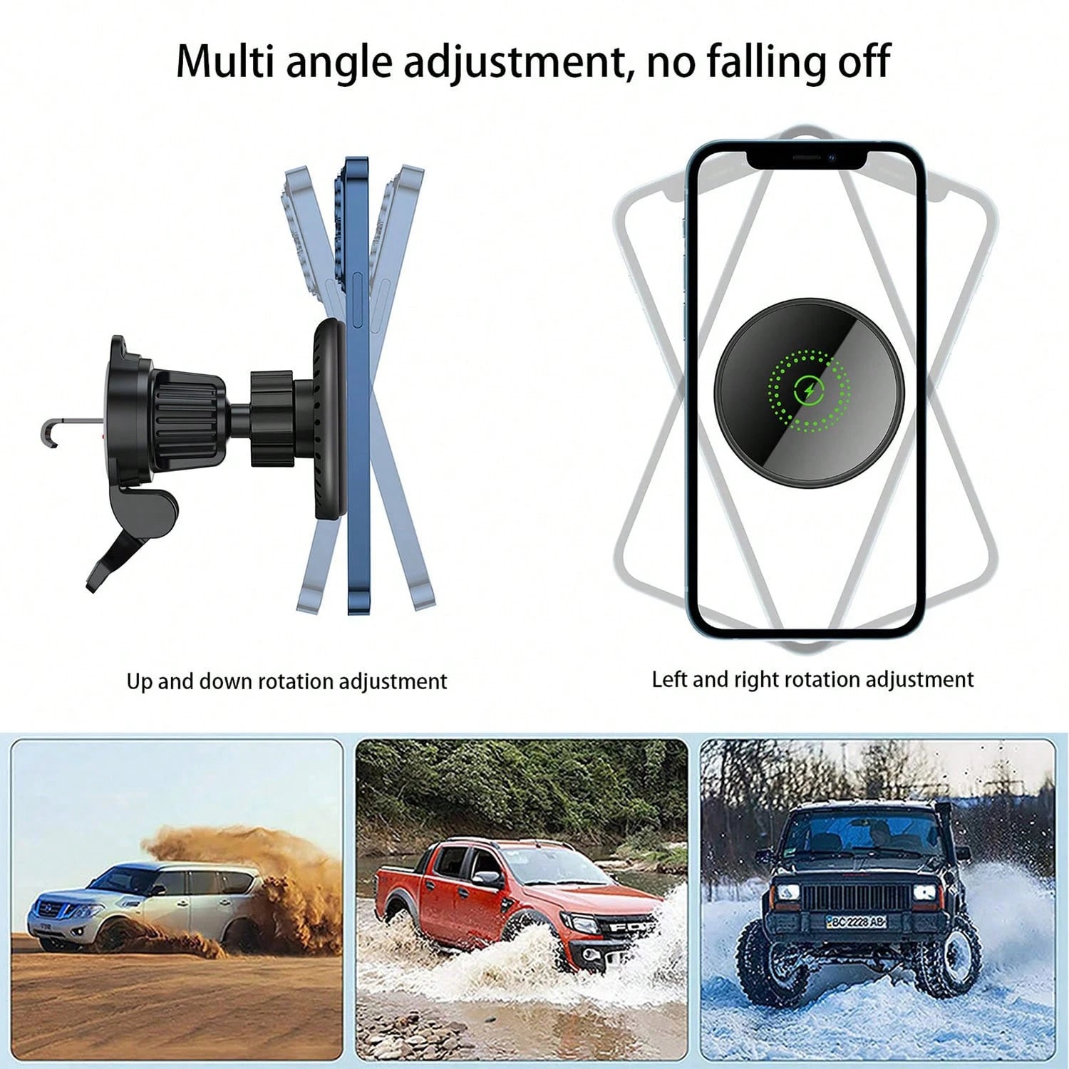 Magnetic Wireless Car Charger, 2 In 1 Fast Charging Magnetic Car Charger Mount Phone Holder Compatible With IPhone 17 16 15 14 13 12 Pro Max/Plus/Mini Car Accessories