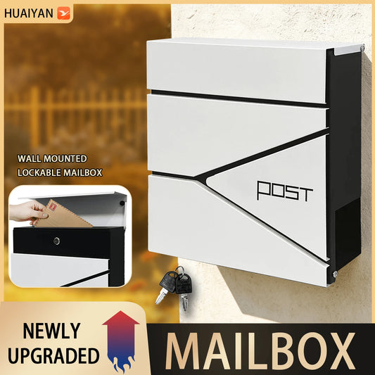 Mailbox, Wall-Mounted Metal Mailbox, Weather-Resistant Rust-Proof Outdoor Lockable Mailbox, Includes All Installation Hardware, Mailbox, Mailbox