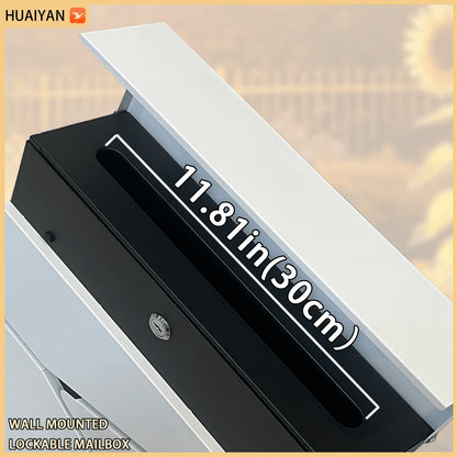 Mailbox, Wall-Mounted Metal Mailbox, Weather-Resistant Rust-Proof Outdoor Lockable Mailbox, Includes All Installation Hardware, Mailbox, Mailbox