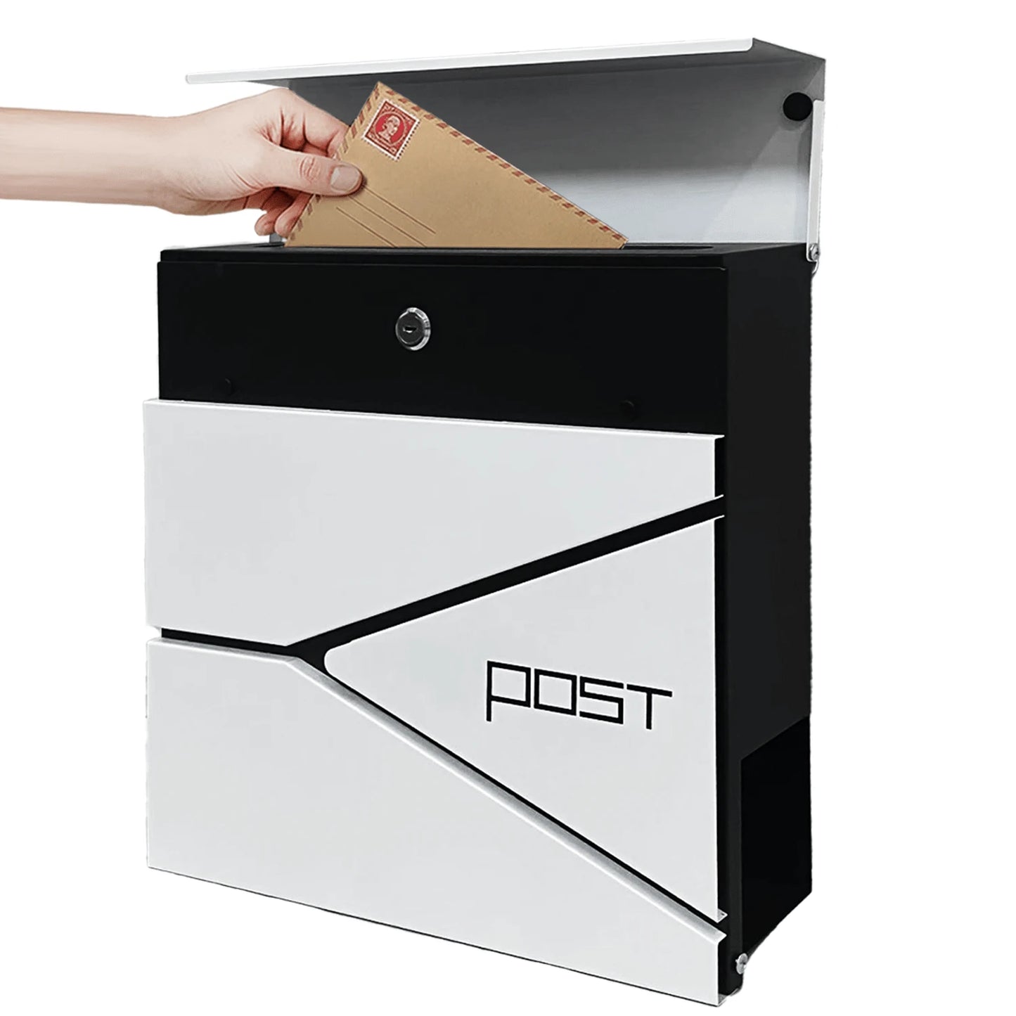 Mailbox, Wall-Mounted Metal Mailbox, Weather-Resistant Rust-Proof Outdoor Lockable Mailbox, Includes All Installation Hardware, Mailbox, Mailbox
