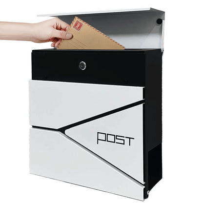 Mailbox, Wall-Mounted Metal Mailbox, Weather-Resistant Rust-Proof Outdoor Lockable Mailbox, Includes All Installation Hardware, Mailbox, Mailbox
