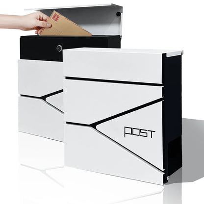 Mailbox, Wall-Mounted Metal Mailbox, Weather-Resistant Rust-Proof Outdoor Lockable Mailbox, Includes All Installation Hardware, Mailbox, Mailbox