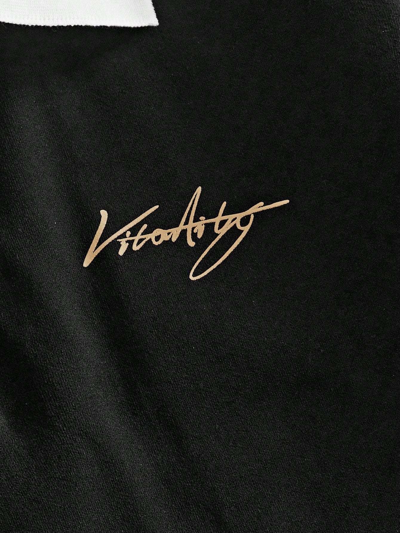 Manfinity VCAY Embroidered Letter Contrast Color Casual Long Sleeve Polo Shirt