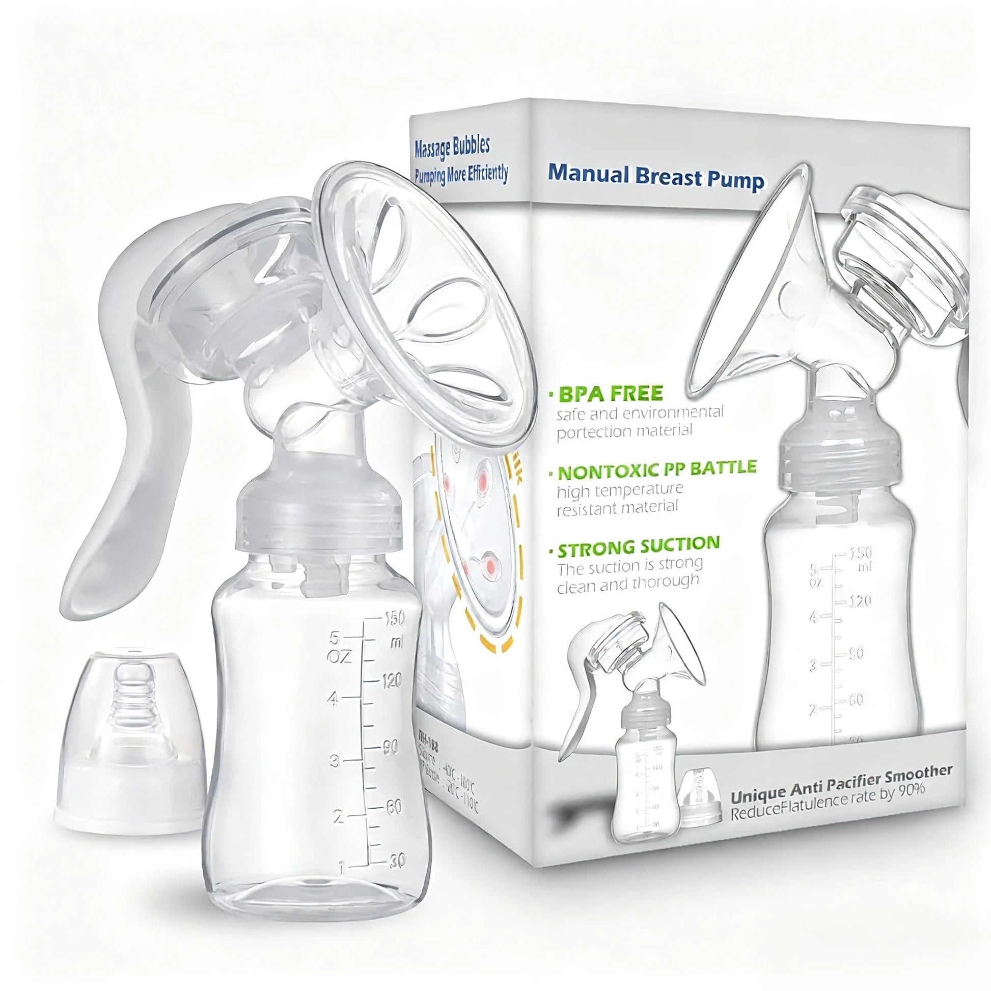 Manual Breast Pump- Adjustable Suction Silicone Hand Pump Breastfeeding, Small Portable Manual Breast Milk Catcher Baby Feeding Pumps & Accessories