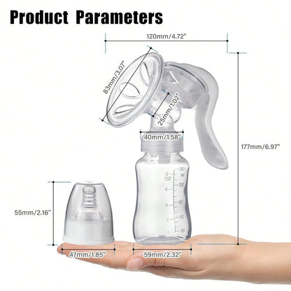 Manual Breast Pump- Adjustable Suction Silicone Hand Pump Breastfeeding, Small Portable Manual Breast Milk Catcher Baby Feeding Pumps & Accessories