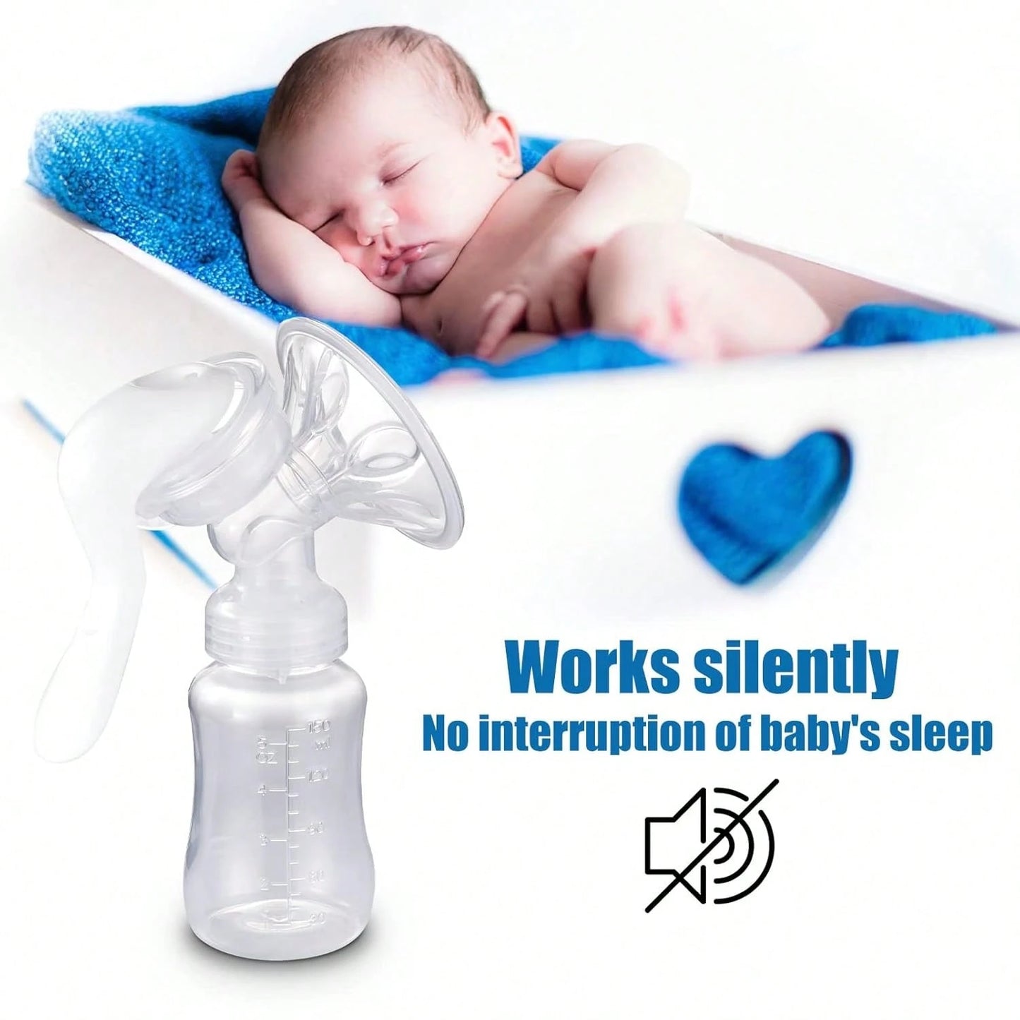 Manual Breast Pump- Adjustable Suction Silicone Hand Pump Breastfeeding, Small Portable Manual Breast Milk Catcher Baby Feeding Pumps & Accessories