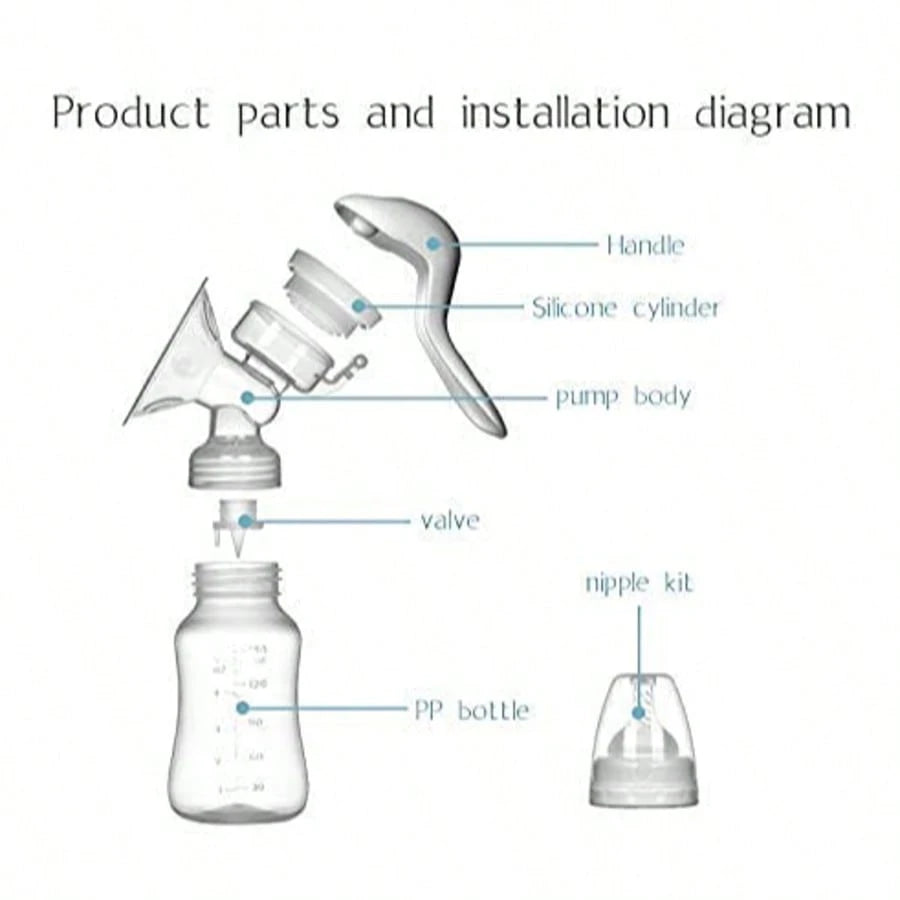 Manual Breast Pump- Adjustable Suction Silicone Hand Pump Breastfeeding, Small Portable Manual Breast Milk Catcher Baby Feeding Pumps & Accessories
