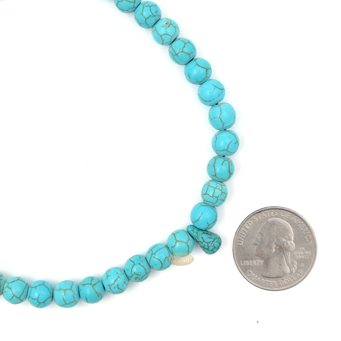 Manufactured Turquoise 99-Bead Tasbih - 8mm Muslim Prayer Beads with Adjustable Marker