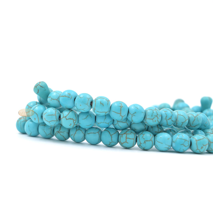 Manufactured Turquoise 99-Bead Tasbih - 8mm Muslim Prayer Beads with Adjustable Marker