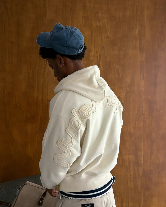Marble Hoodie Marshmallow