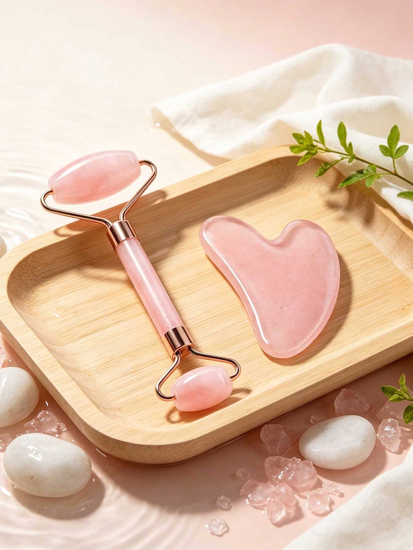 Massage Comb Head Comb Portable 4-In-1 Facial Massager Gua Sha, Acupoint Octopus Head Massage Comb And Scalp Detangling Wide Tooth Comb, Pink Gua Sha Facial Tool And Silicone Ice Roller Set, Facial Ic