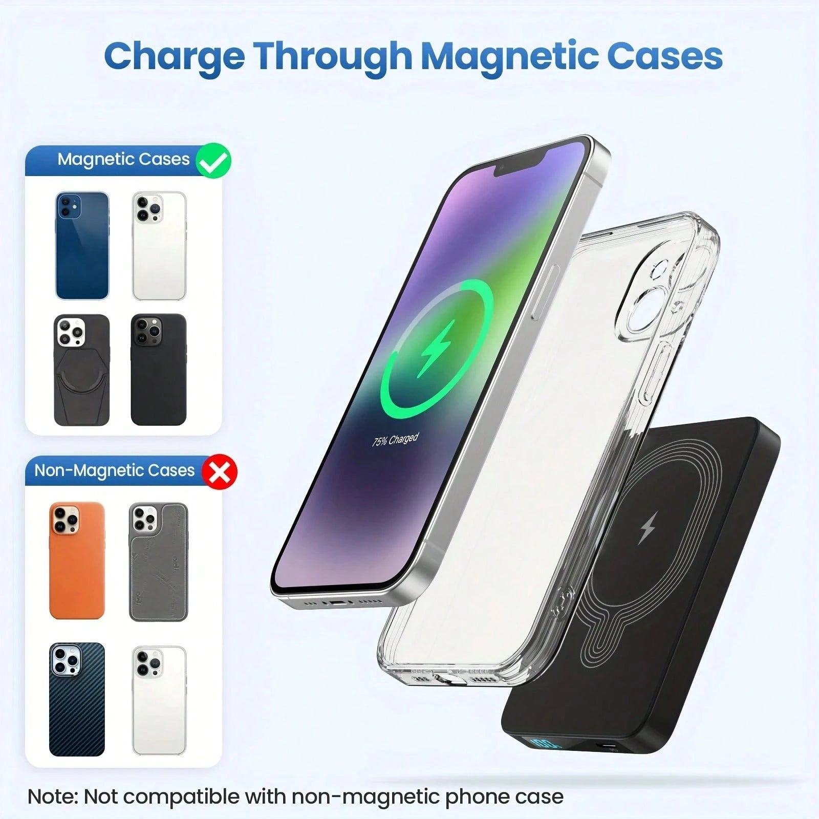 Matching Style Vol. 3 Magnetic Wireless Power Bank 5500mAh Mobile Power Supply 18W Ultra-Fast Charging Portable Mobile Phone Charger Compatible With Iphone17/1615/14/13/12pro Max AIR Device/Android (U