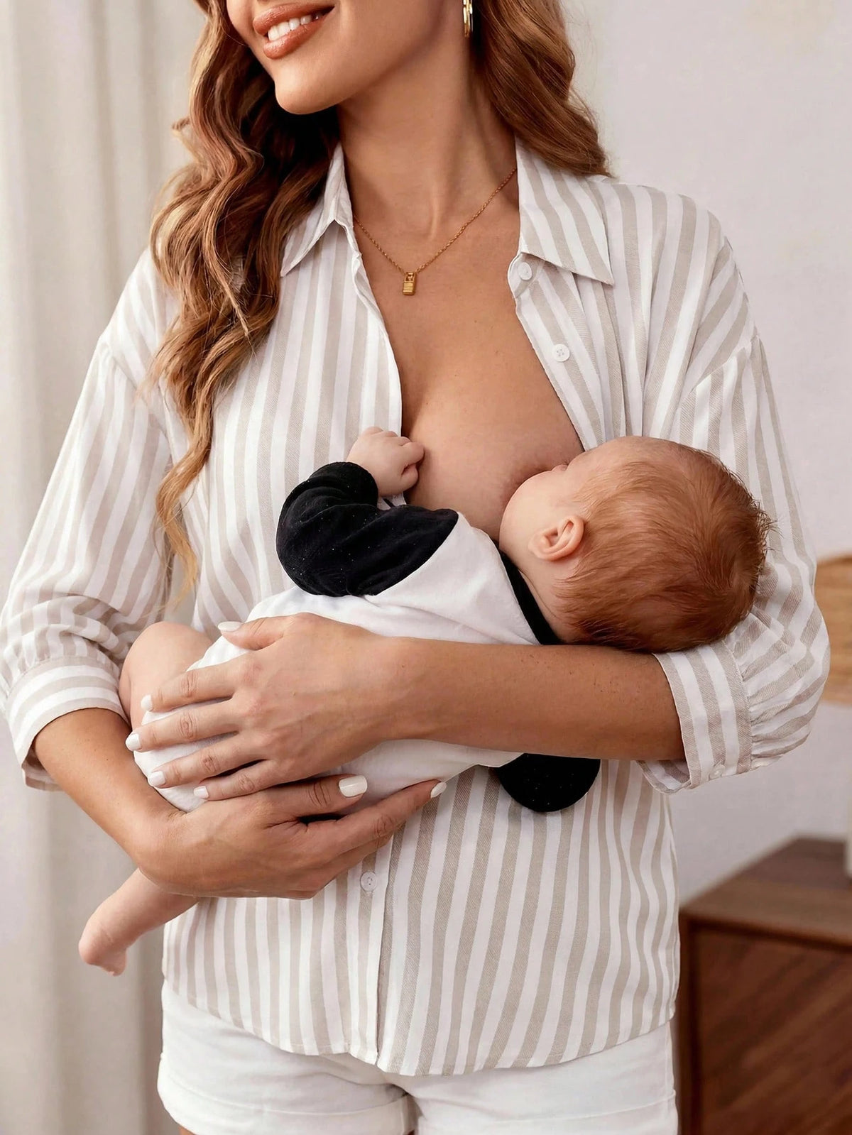 Maternity Outdoor Lightweight Button-Up Nursing Shirt