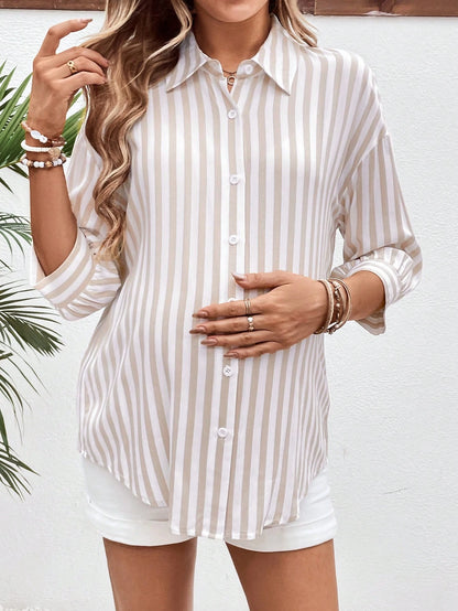 Maternity Outdoor Lightweight Button-Up Nursing Shirt