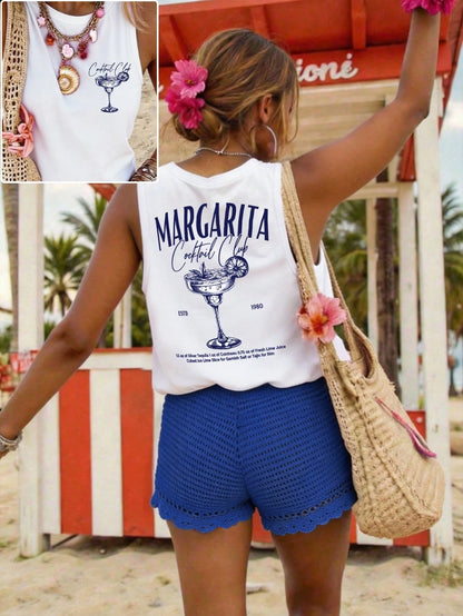 Maweii Women's Hot Pink Turtle Print Round Neck Tank Top,Summer Casual Vest Tops,Vintage Streetwear For Ladies,City Break Funky Swag Clothing Tee Tshirt