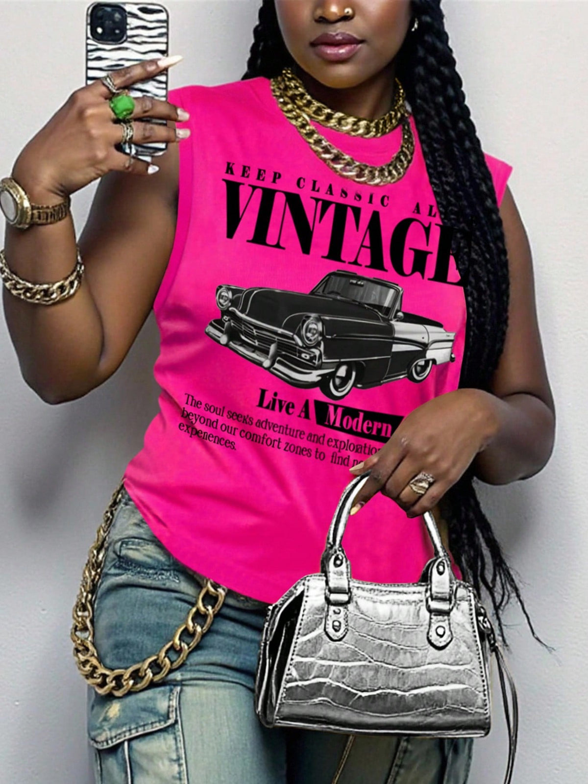Maweii Women's Hot Pink Turtle Print Round Neck Tank Top,Summer Casual Vest Tops,Vintage Streetwear For Ladies,City Break Funky Swag Clothing Tee Tshirt