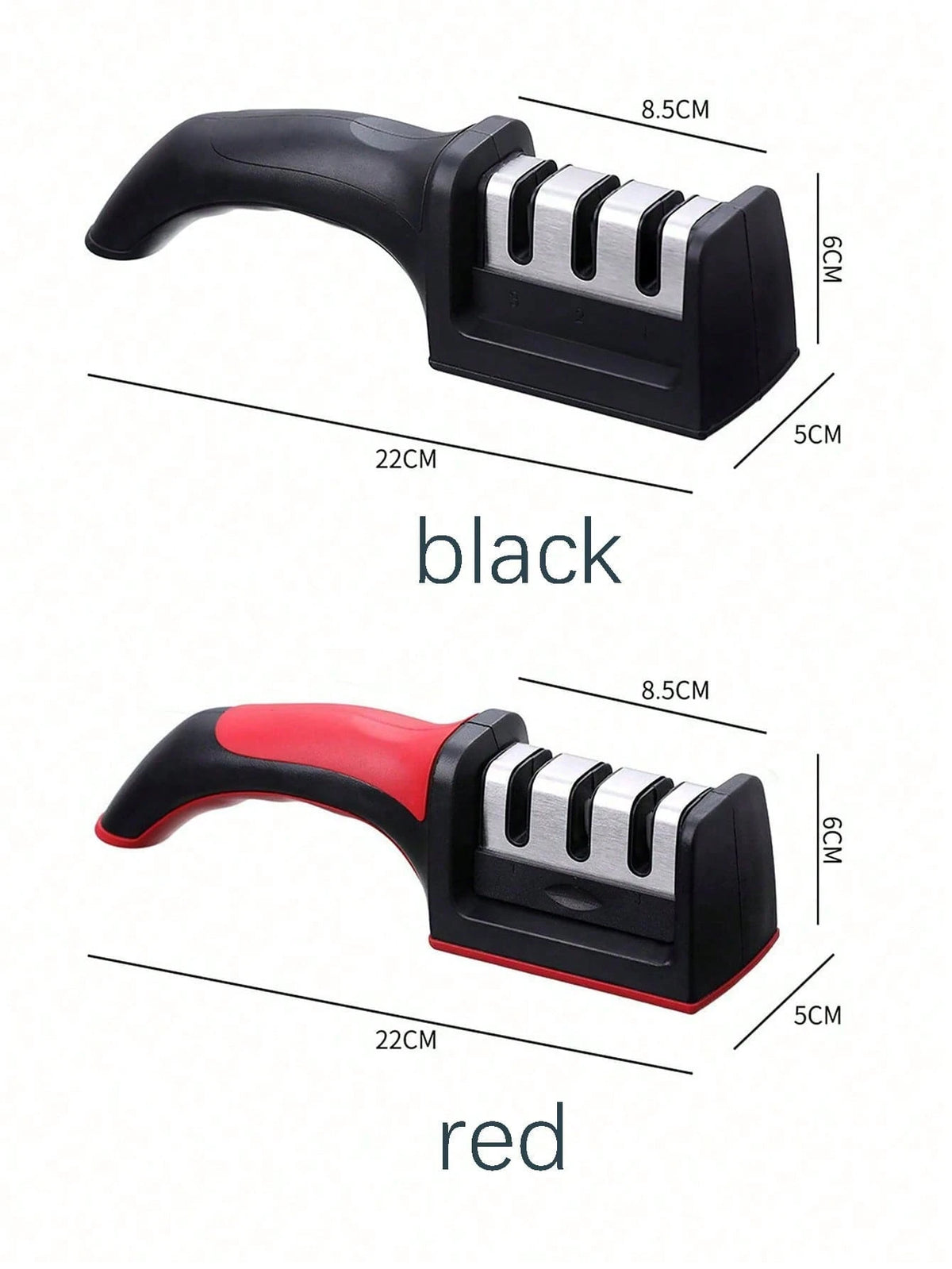 mayzolla 1pc/2pcs Handheld Multi-Function 3-Stage Quick Knife Sharpener With Non-Slip Base, Kitchen Knife Accessory Tool