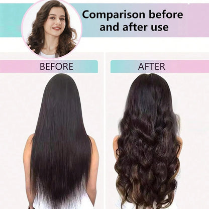 Mcbki 1pc Black Heatless Curling Rod Headband Ribbon Set With Hair Claw Clip Slouchy Soft Wave DIY Sleep Styling Overnight Curling Tool Satin