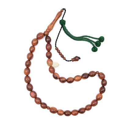 Medium 12x10mm Genuine Kuka Misbaha - Handcrafted 33-bead Muslim Prayer Beads Tasbih