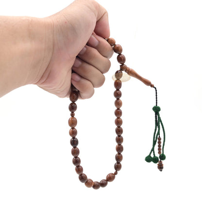 Medium 12x10mm Genuine Kuka Misbaha - Handcrafted 33-bead Muslim Prayer Beads Tasbih