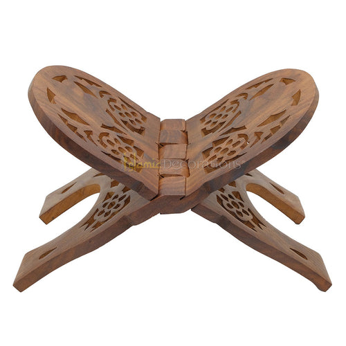Medium Carved Rounded Top Wooden Qur'An Stand - 13