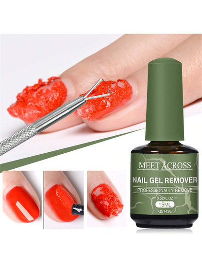 MEET ACROSS 3pcs 15Ml Magic Fast Nail Gel Polish Remover Set, Nail Gel Remover Uv Gel Polish Magic Burst Nail Gel, In 3-5 Mins Quickly Removes Soak-Off Nail Glue Remover Gel Polish Varnish Manicure K
