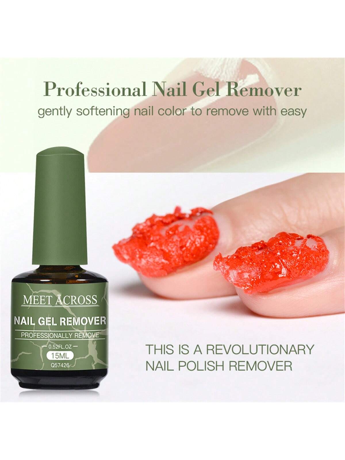 MEET ACROSS 3pcs 15Ml Magic Fast Nail Gel Polish Remover Set, Nail Gel Remover Uv Gel Polish Magic Burst Nail Gel, In 3-5 Mins Quickly Removes Soak-Off Nail Glue Remover Gel Polish Varnish Manicure K
