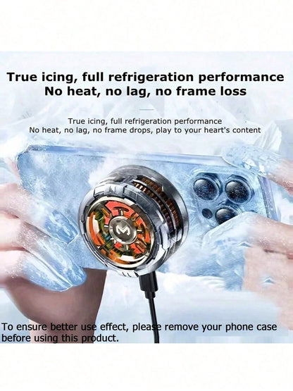 MEMO Magnetic Phone Cooling Fan Protective Case- Portable ABS Heatsink With RGB Lighting, Ultra-Quiet Operation, Rapid Cooling, Compatible With IPhone 15 Pro Max, 14, OnePlus, POCO And More- USB Pow