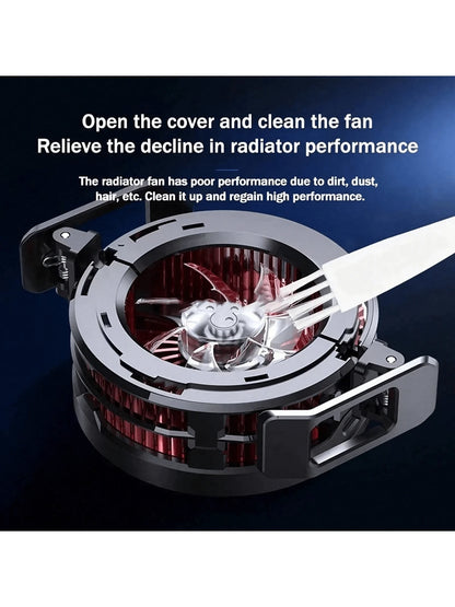 MEMO Magnetic Phone Cooling Fan Protective Case- Portable ABS Heatsink With RGB Lighting, Ultra-Quiet Operation, Rapid Cooling, Compatible With IPhone 15 Pro Max, 14, OnePlus, POCO And More- USB Pow
