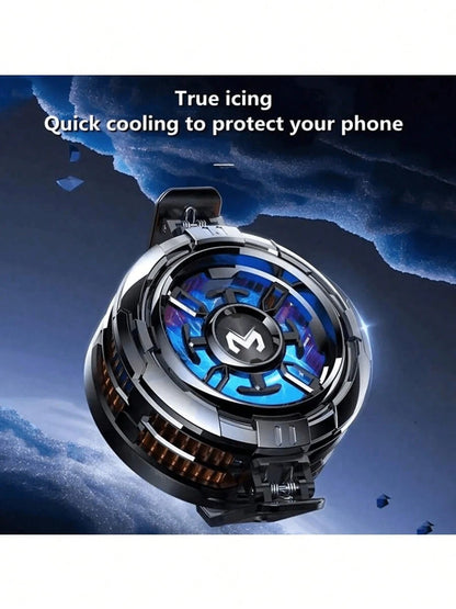 MEMO Magnetic Phone Cooling Fan Protective Case- Portable ABS Heatsink With RGB Lighting, Ultra-Quiet Operation, Rapid Cooling, Compatible With IPhone 15 Pro Max, 14, OnePlus, POCO And More- USB Pow