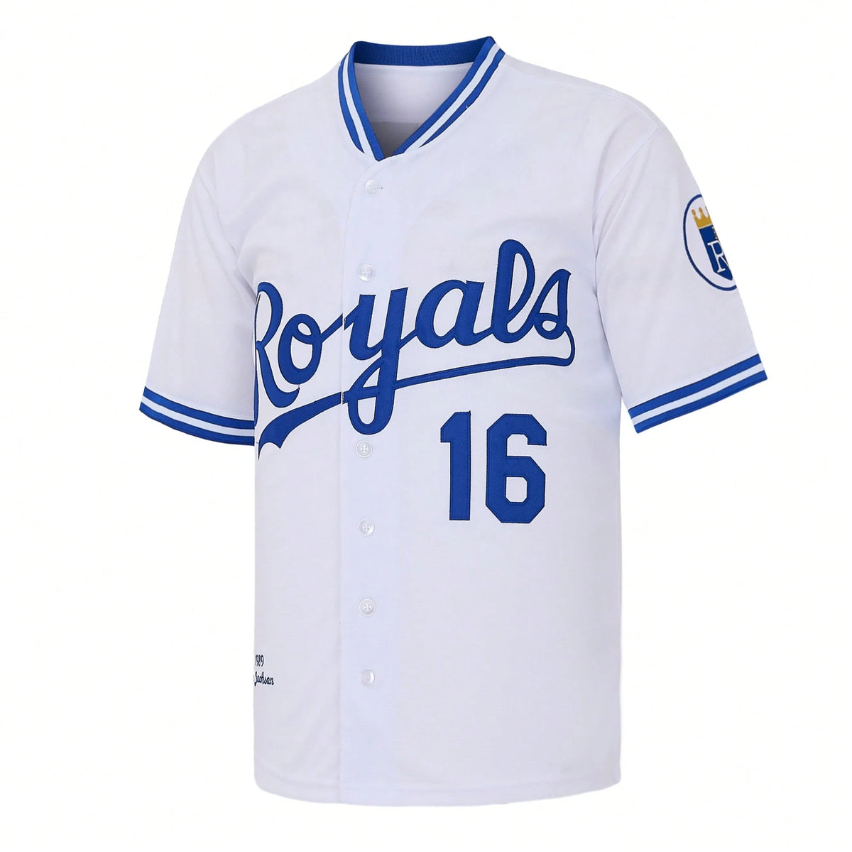 Men's #16 Bo Jackson Kansas City Royals 1989 White Embroidered Baseball Jersey, Baseball Fan Commemorative Gift