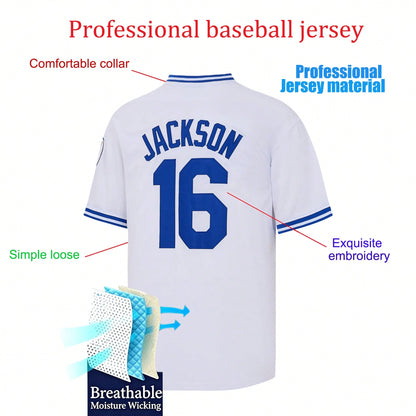Men's #16 Bo Jackson Kansas City Royals 1989 White Embroidered Baseball Jersey, Baseball Fan Commemorative Gift