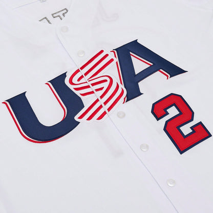 Men's #2 Derek Jeter Baseball Jersey, 2006 USA World Baseball Classic Number Stitching Baseball Apparel,Game Day Fan Gift