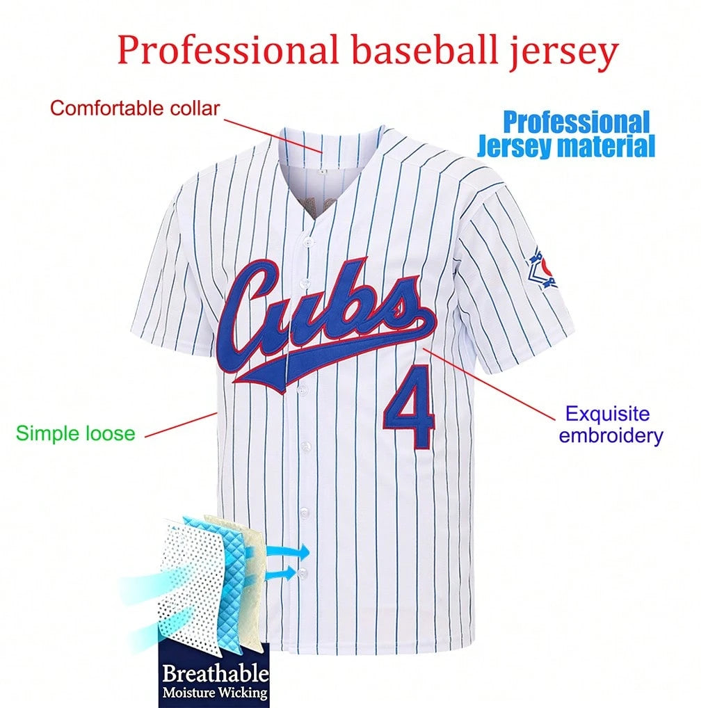 Men's #4 Kris Bryant Chicago Cubs Baseball Jersey, 2026 150th Anniversary Commemorative Baseball Uniform, Game Day Fan Gift Sports