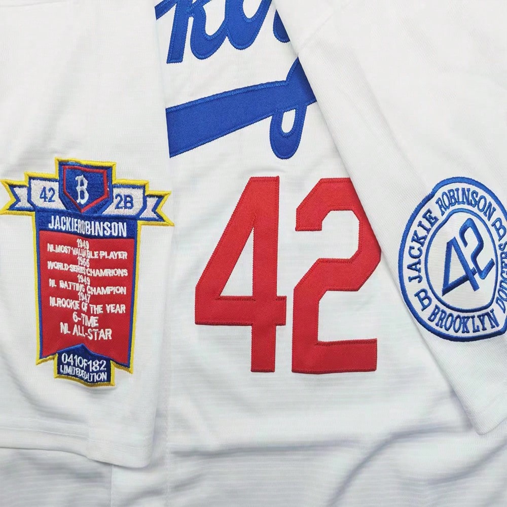 Men's #42 Legend Jackie Robinson White Baseball Jersey,Letter Embroidery Baseball Clothing,Fan Commemorative Gifts