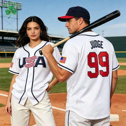 Men's Aaron #99 USA Baseball Jersey,Letter Embroidery 2026 World Baseball Classic Home Baseball Apparel,Game Day Fan Gift