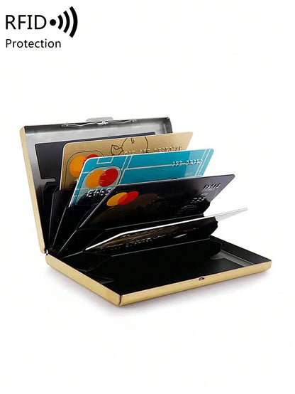 Metal Wallet Stainless Steel Card Holder, Women's Lightweight Portable Card Case, Suitable For Office Workers, Men's Holiday, Anniversary, Birthday Gift, Gift Accessory, Teacher's Day Gift, Casual Car
