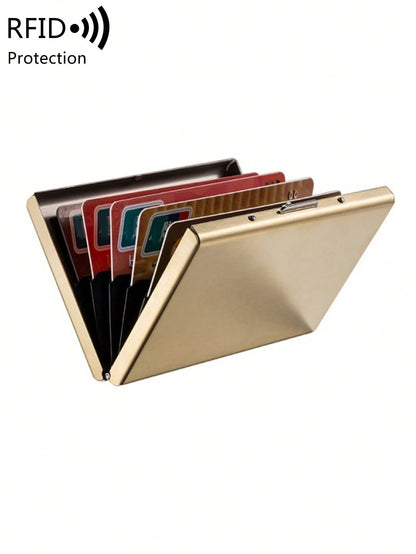 Metal Wallet Stainless Steel Card Holder, Women's Lightweight Portable Card Case, Suitable For Office Workers, Men's Holiday, Anniversary, Birthday Gift, Gift Accessory, Teacher's Day Gift, Casual Car