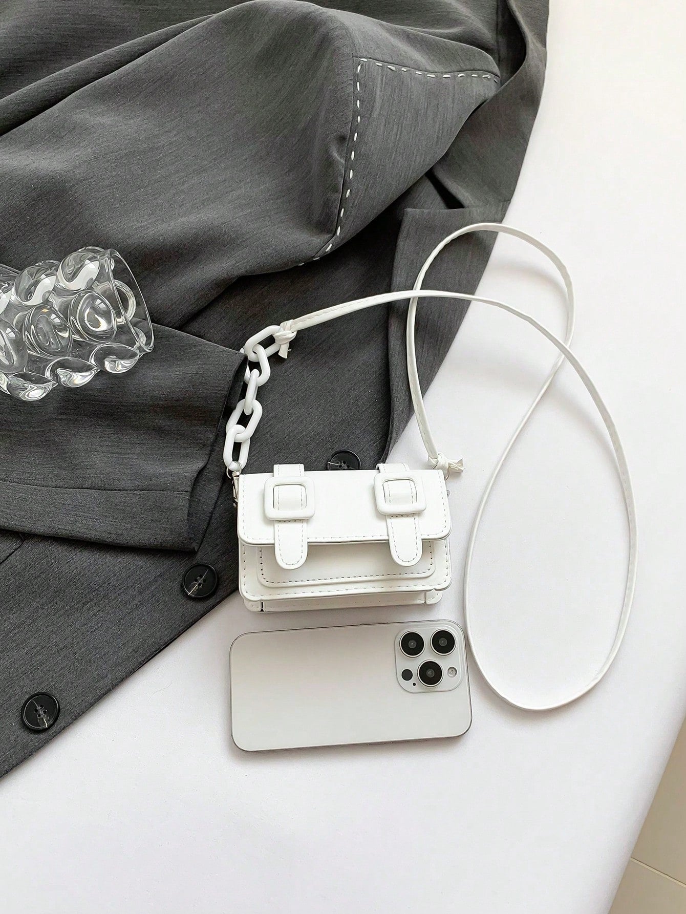 Mini Acrylic Decorative Chain Lipstick Crossbody Bag