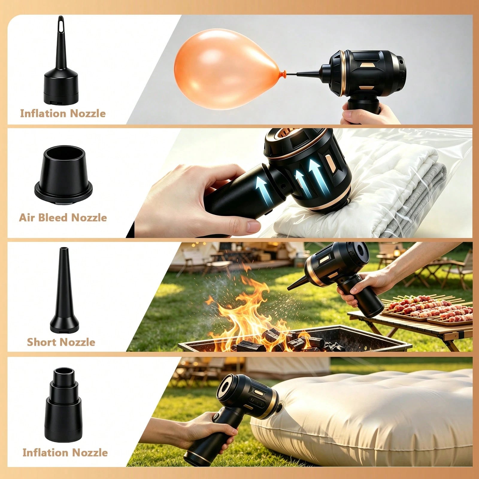 Mini Car Vacuum Cleaner Portable 17000PA Rechargeable Handheld Vacuum With LED Light HEPA Filter Type-C Charging 4 In 1 Multi-Function For Car Pet Hair Home Cleaning