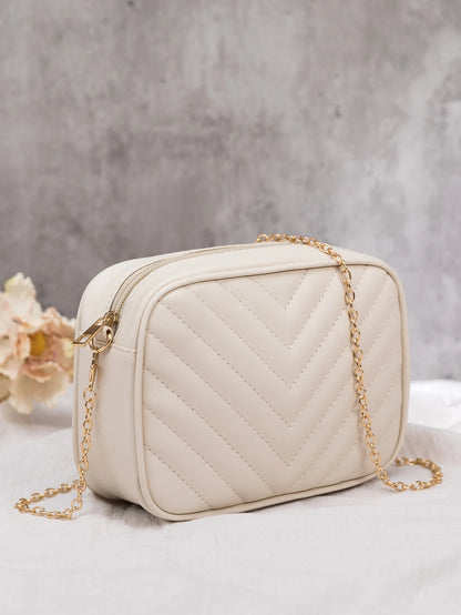 Mini Chevron Embossed Crossbody Square Bag