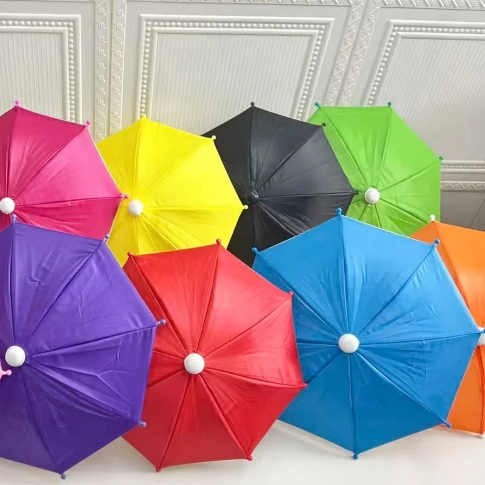 Mini Garden Decorative Umbrella, Dollhouse Decoration Mini Umbrella Ornament, Cute Straight Handle Umbrella, Garden Decoration Umbrella, Car Sunshade Umbrella, Colorful Silver Coated Small Umbrella, P