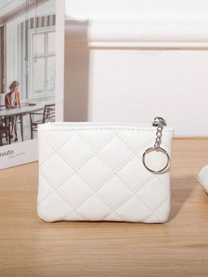 Mini Rhombus Stitching Coin Purse Women Purse Business Casual,Wristlet Wallet