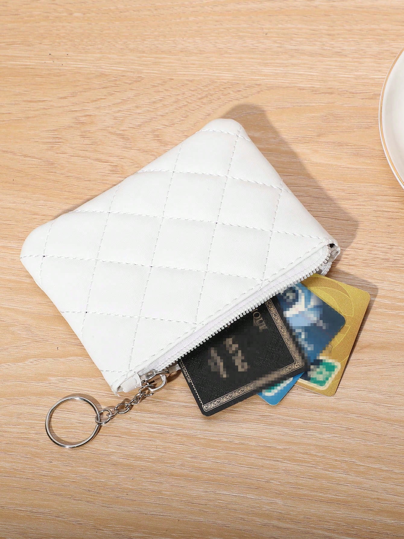 Mini Rhombus Stitching Coin Purse Women Purse Business Casual,Wristlet Wallet