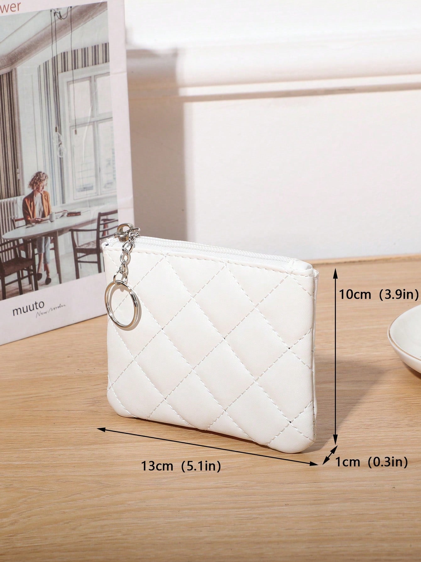 Mini Rhombus Stitching Coin Purse Women Purse Business Casual,Wristlet Wallet